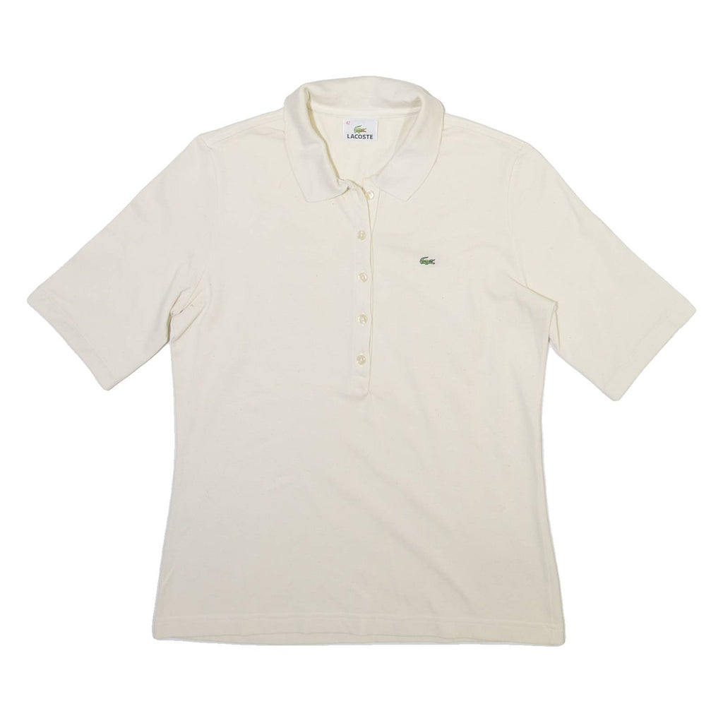 LACOSTE Womens Polo Shirt Cream S
