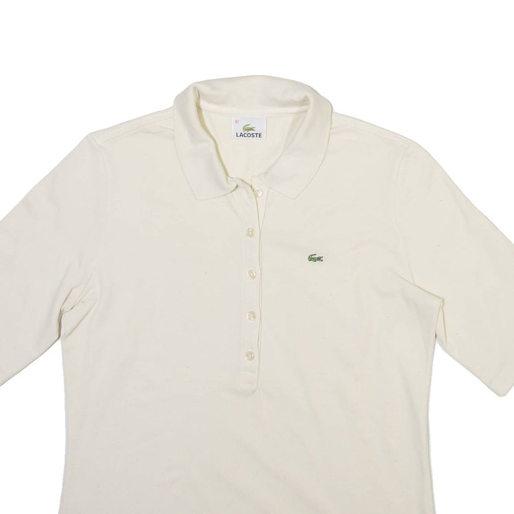 LACOSTE Womens Polo Shirt Cream S