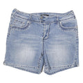 ROZ AND ALI Womens Shorts Blue Casual L W30 Embroidered Pocket Detail