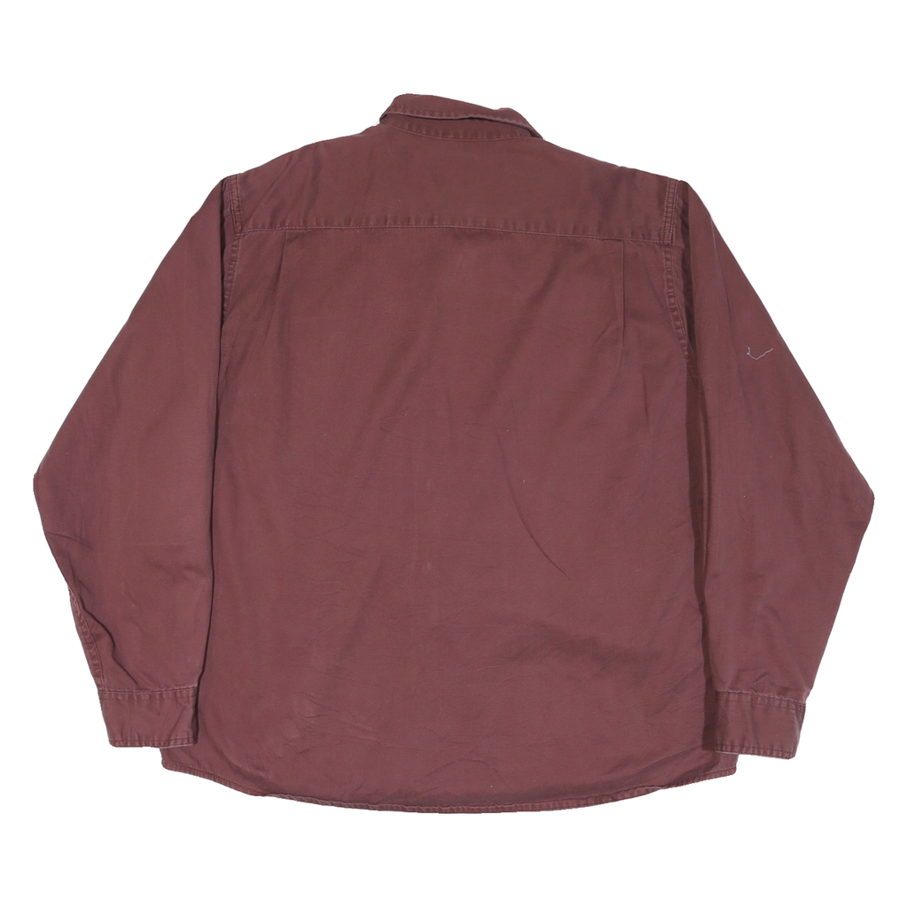 WRANGLER Mens Maroon Cotton Blend Shirt XL Long Sleeve Workwear Casual
