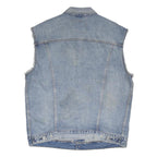 LEVI'S Mens Blue Denim Sleeveless Jacket M Cotton Blend Button Closure Casual