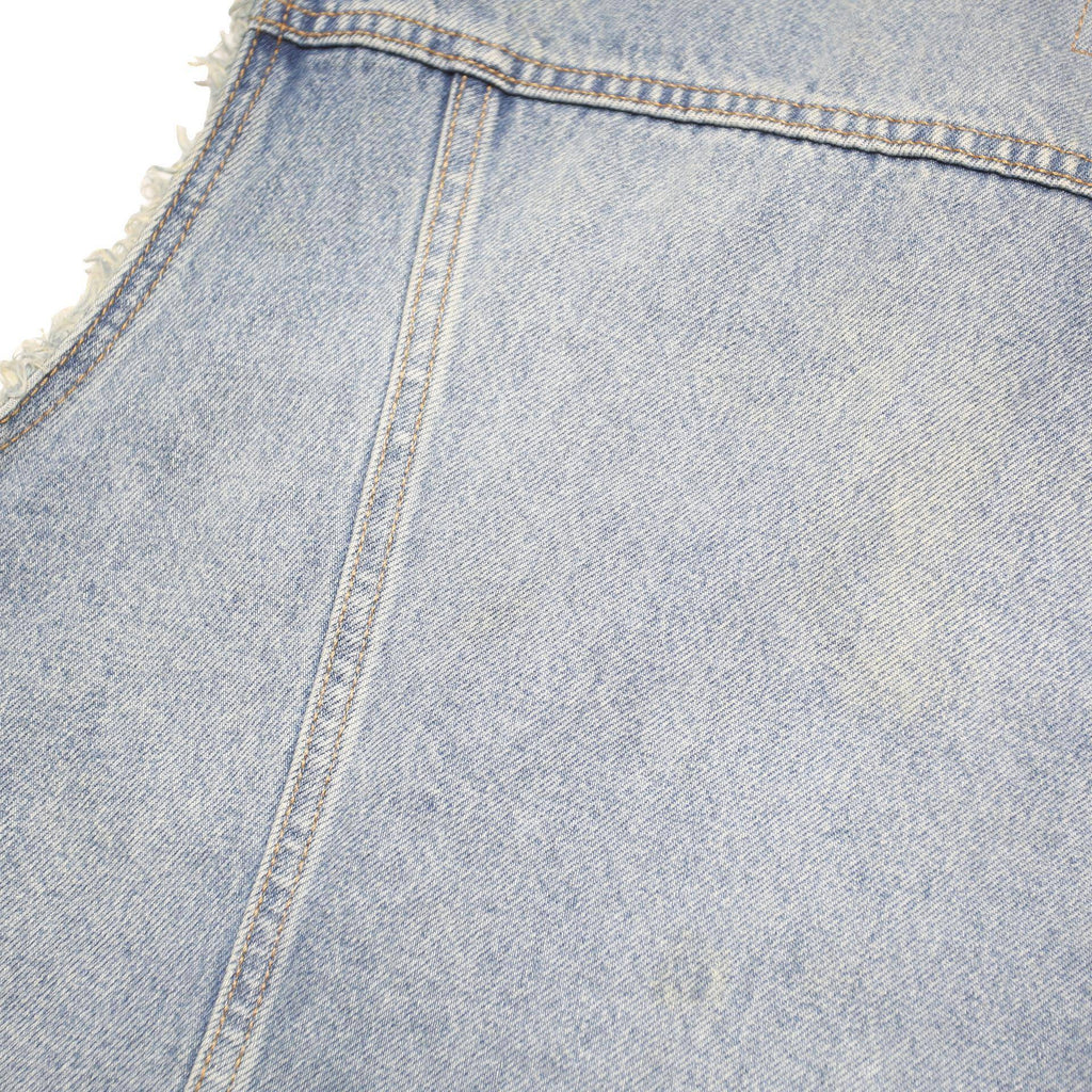 LEVI'S Mens Blue Denim Sleeveless Jacket M Cotton Blend Button Closure Casual