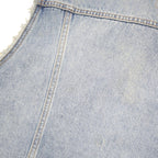 LEVI'S Mens Blue Denim Sleeveless Jacket M Cotton Blend Button Closure Casual
