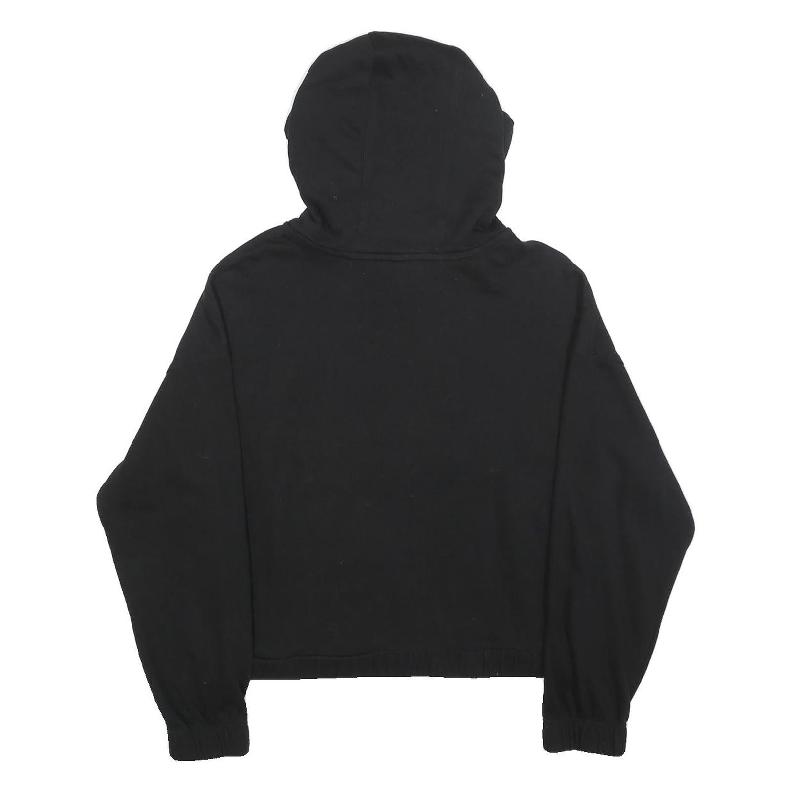 CALVIN KLEIN Womens Black Hoodie M Cotton Pullover Logo Zipped Pocket