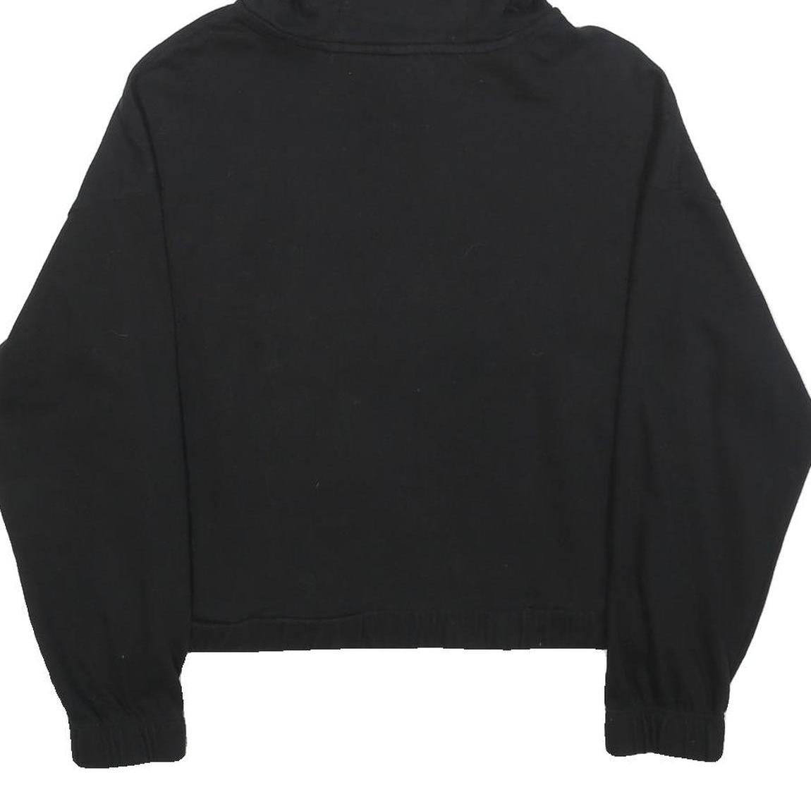 CALVIN KLEIN Womens Black Hoodie M Cotton Pullover Logo Zipped Pocket