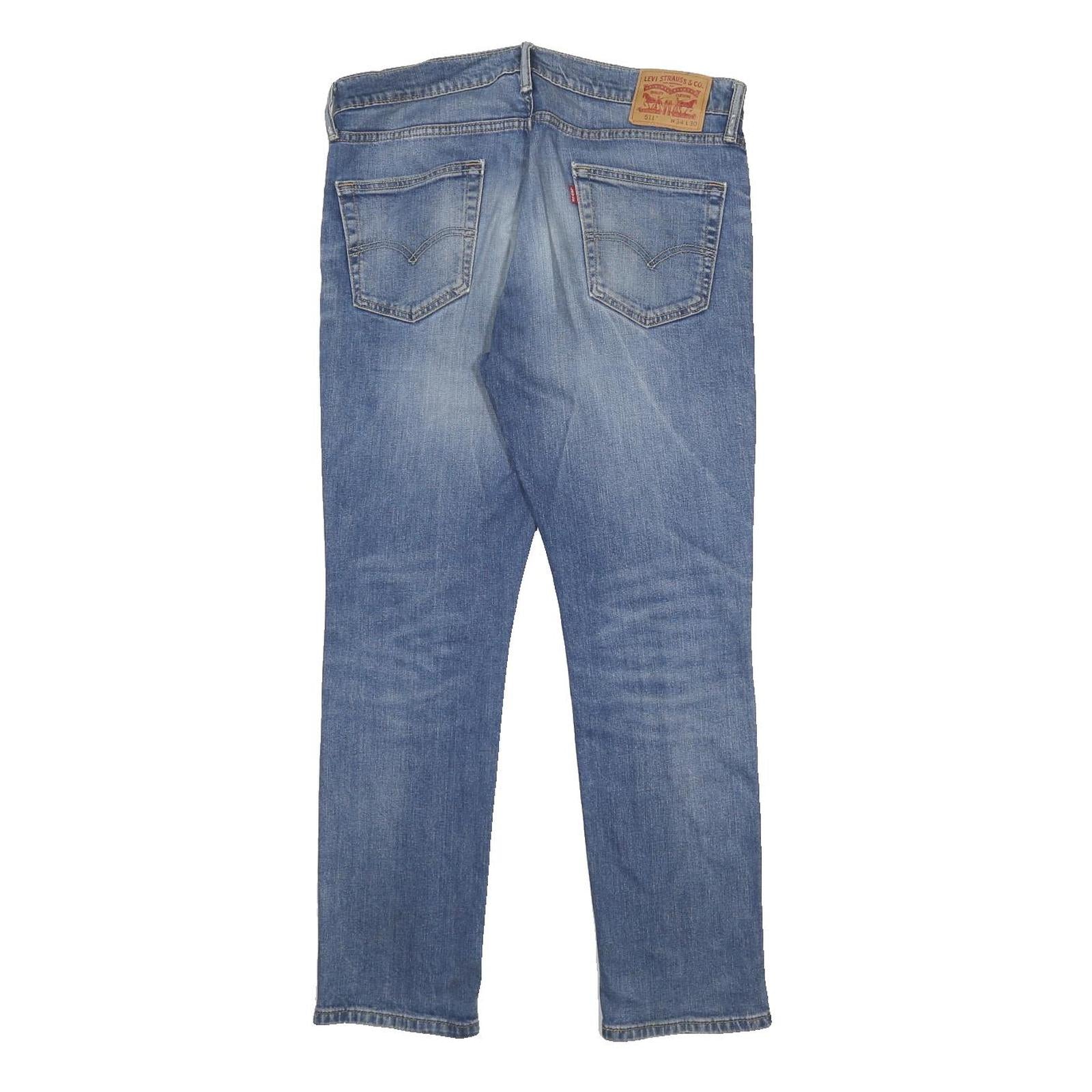 LEVI'S 511 Slim Mens Jeans Blue Slim Skinny Denim Medium W34 L30 Zip Classic