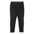 ALL SAINTS Womens Black Polyester Blend Slim Trousers W30 L28 Leather Trim Zip