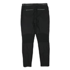 ALL SAINTS Womens Black Polyester Blend Slim Trousers W30 L28 Leather Trim Zip