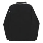 LONSDALE Mens Black Long Sleeve XL Cotton Blend Logo Embroidered Polo Shirt