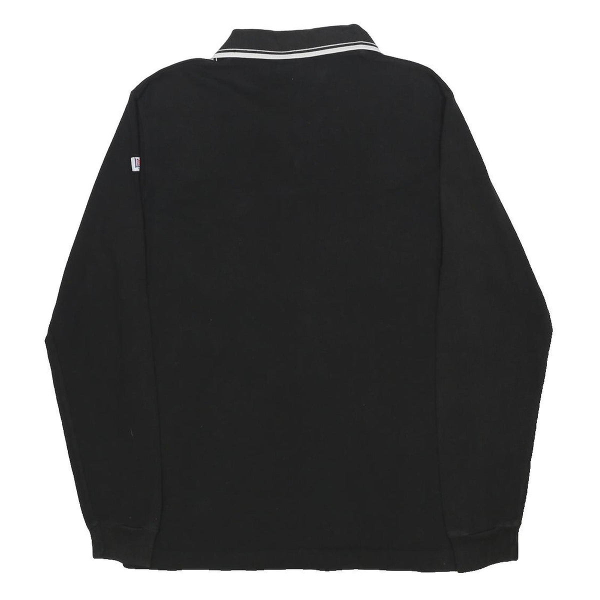 LONSDALE Mens Black Long Sleeve XL Cotton Blend Logo Embroidered Polo Shirt