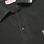 LONSDALE Mens Black Long Sleeve XL Cotton Blend Logo Embroidered Polo Shirt