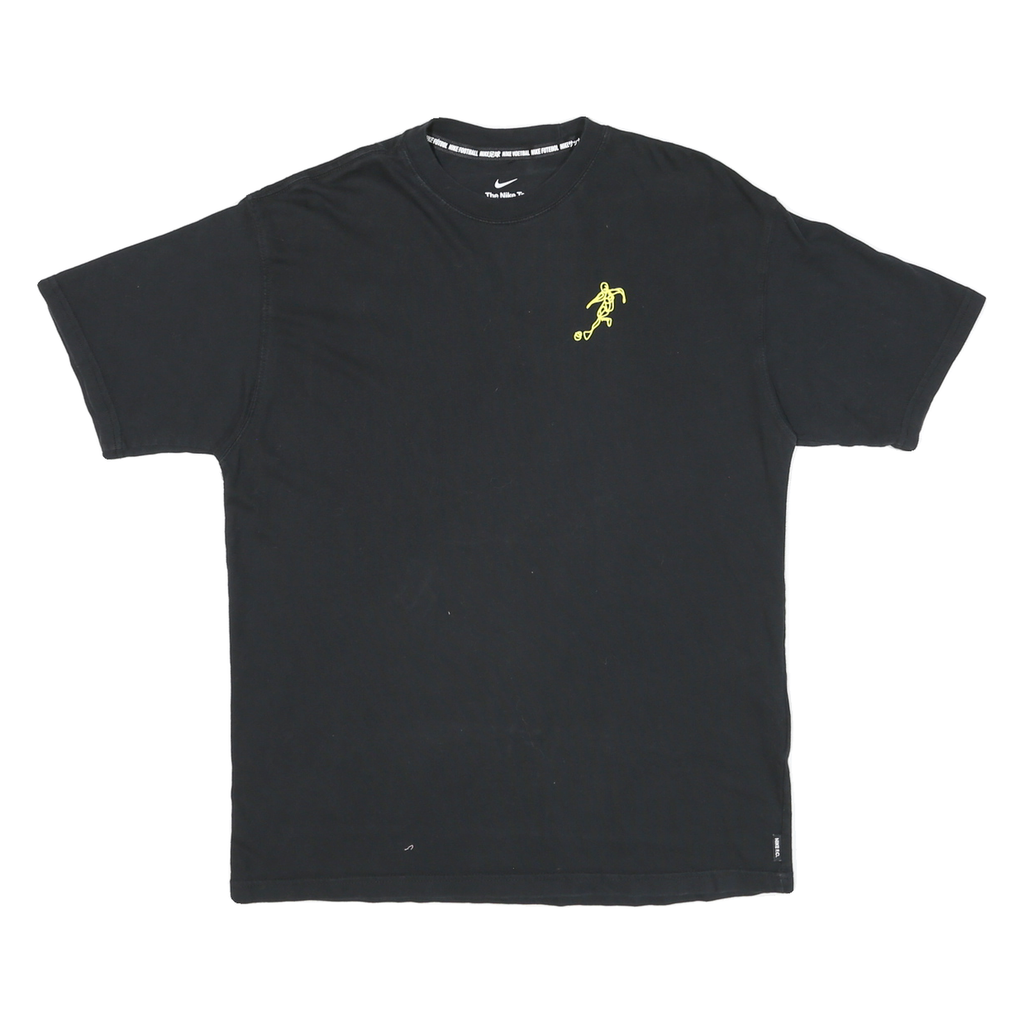 NIKE Mens Black Graphic T-Shirt M Short Sleeve Crew Neck Football Sketch Design