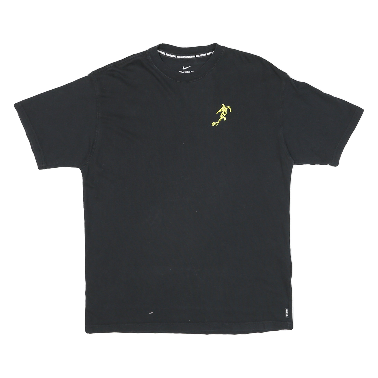 NIKE Mens Black Graphic T-Shirt M Short Sleeve Crew Neck Football Sketch Design