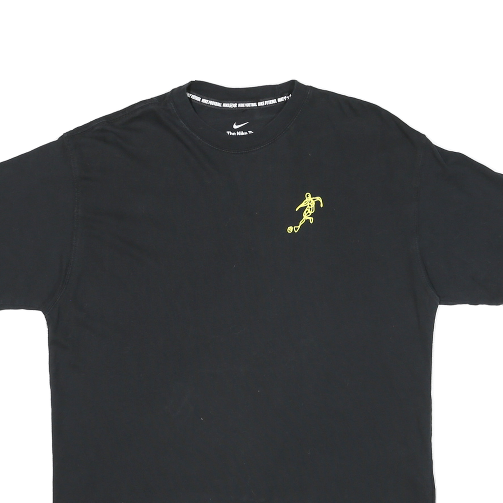 NIKE Mens Black Graphic T-Shirt M Short Sleeve Crew Neck Football Sketch Design