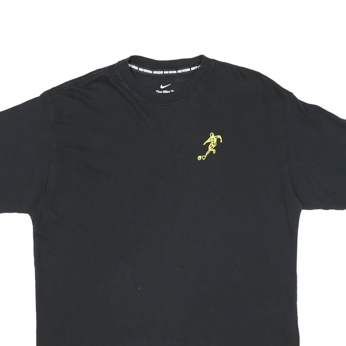 NIKE Mens Black Graphic T-Shirt M Short Sleeve Crew Neck Football Sketch Design