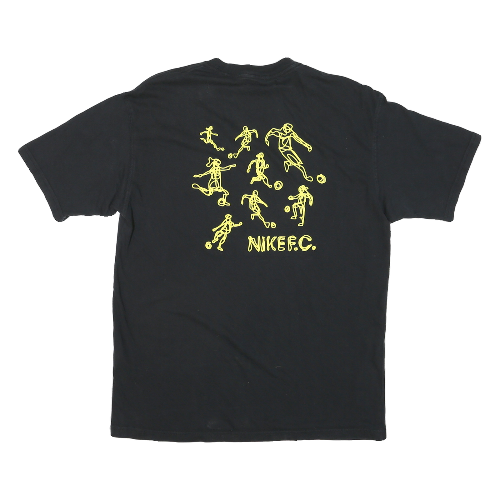 NIKE Mens Black Graphic T-Shirt M Short Sleeve Crew Neck Football Sketch Design
