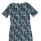 JIGSAW Womens Bodycon Dress Blue Crazy Pattern Short Sleeve Knee Length S