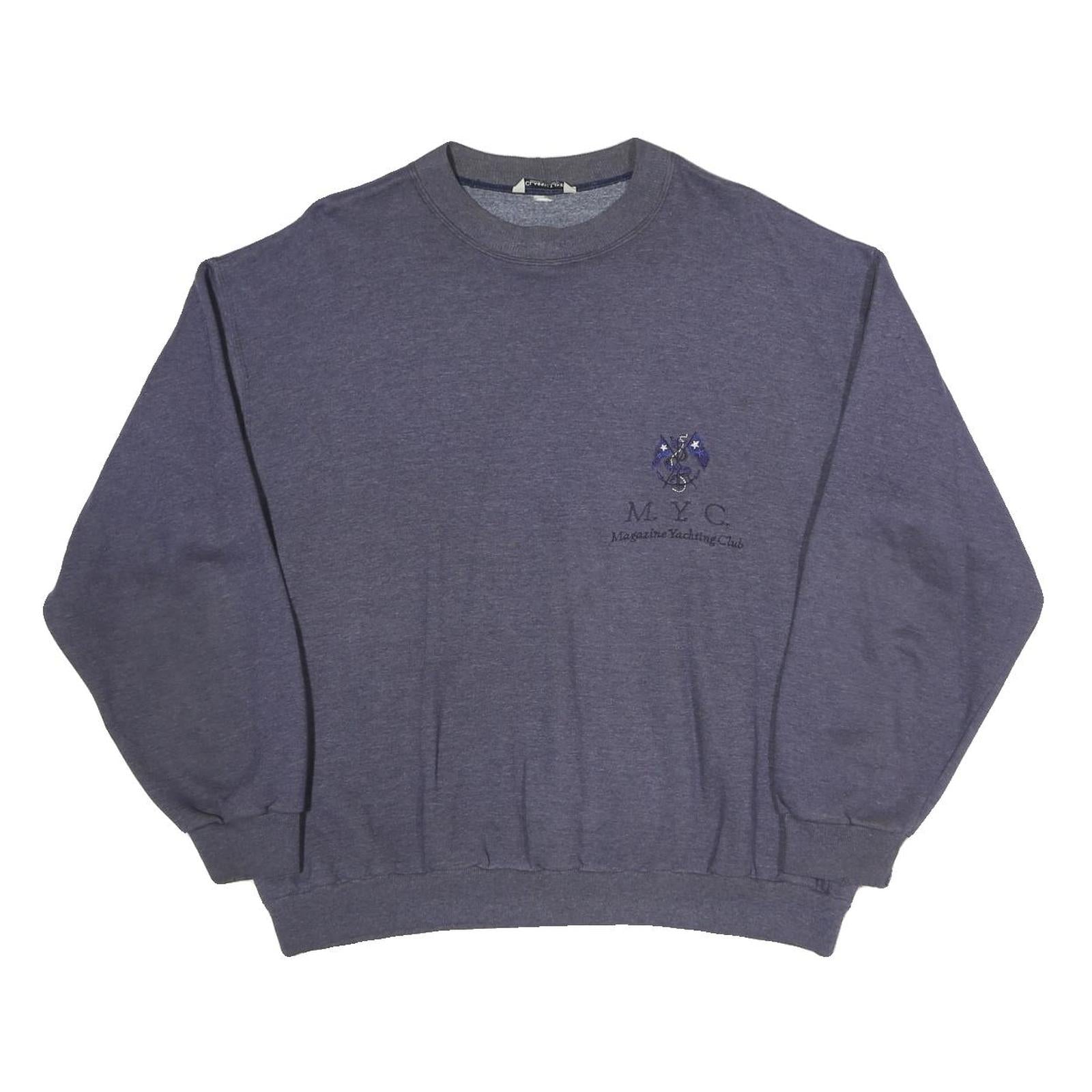 CLASSIC LINE Womens Blue Crew Neck Sweatshirt L Magazine Yachting Club
