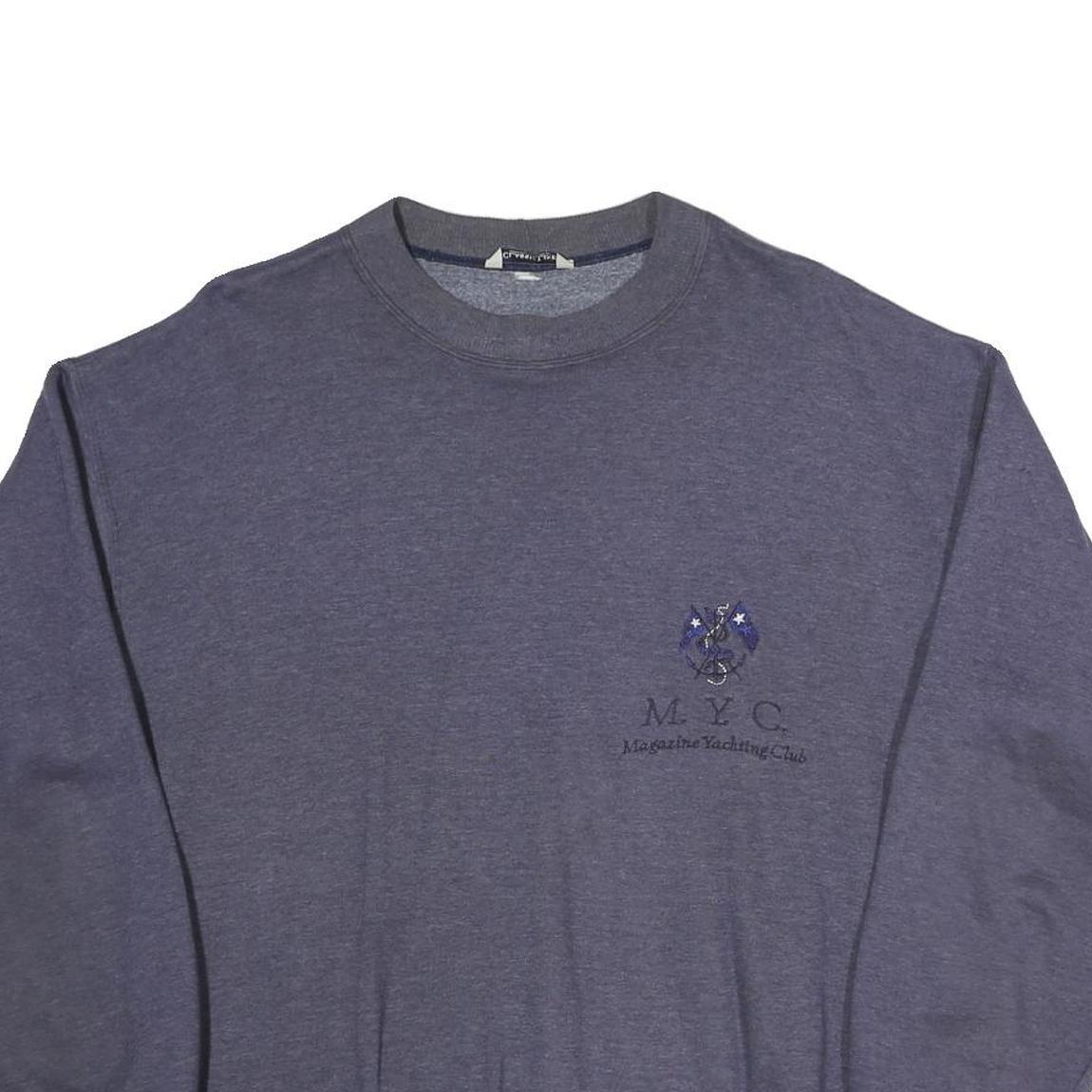 CLASSIC LINE Womens Blue Crew Neck Sweatshirt L Magazine Yachting Club