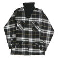 WORKERS Mens Black & White Check Cotton Blend Zip Jacket S Plaid Shirt Jacket