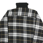 WORKERS Mens Black & White Check Cotton Blend Zip Jacket S Plaid Shirt Jacket