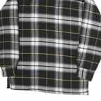 WORKERS Mens Black & White Check Cotton Blend Zip Jacket S Plaid Shirt Jacket