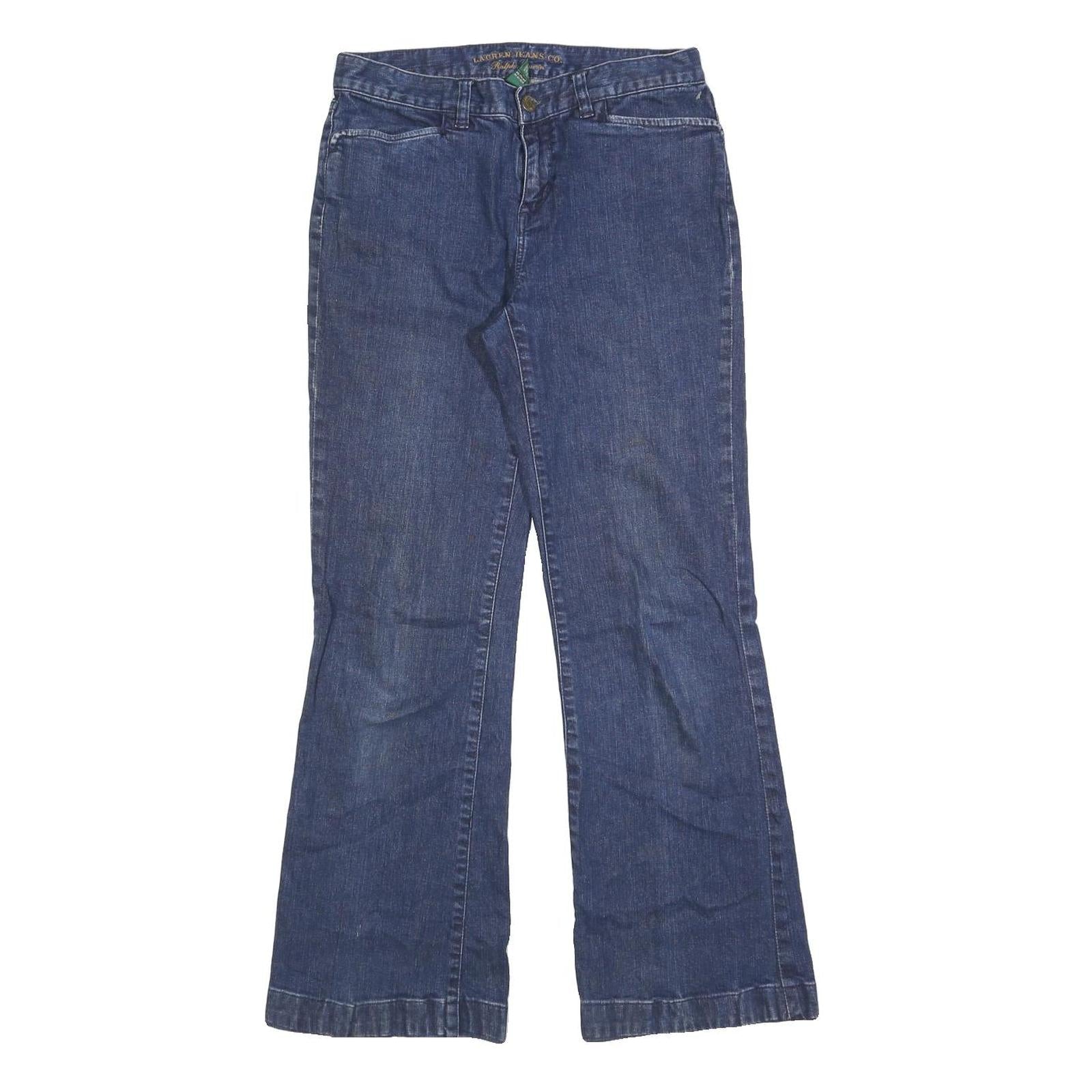 LAUREN RALPH LAUREN Womens Jeans Blue Regular Bootcut Denim W28 L28 Classic Zip