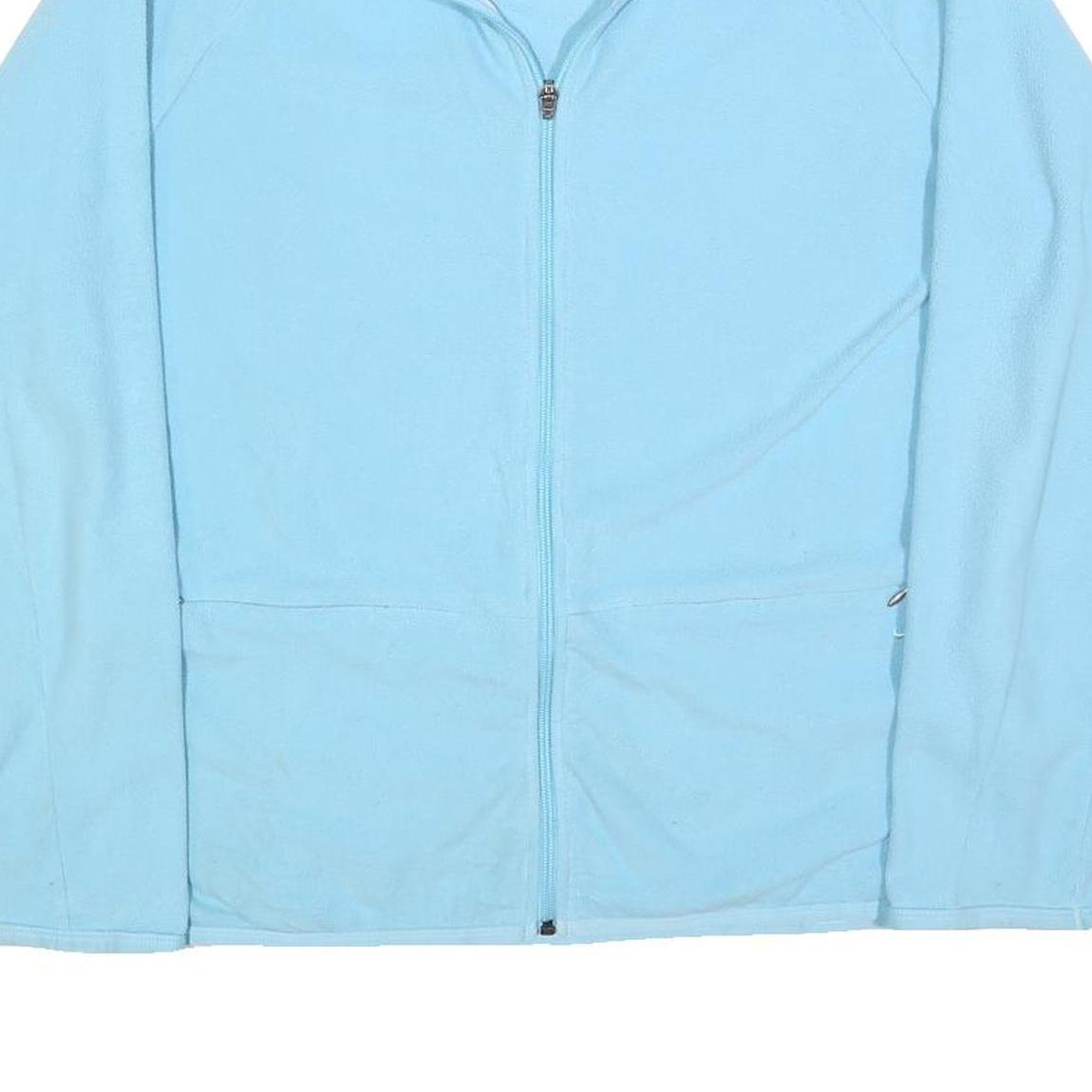 NIKE Womens Light Blue Zip Jacket L Polyester Plain Lightweight Activewear