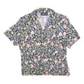 SAG HARBOR Womens Blue & Pink Floral Shirt Short Sleeve Button Neck M Cotton