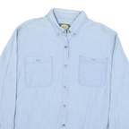 CABELAS Womens Blue Denim Shirt Long Sleeve Button L Casual Cotton Blend