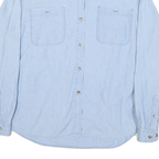 CABELAS Womens Blue Denim Shirt Long Sleeve Button L Casual Cotton Blend