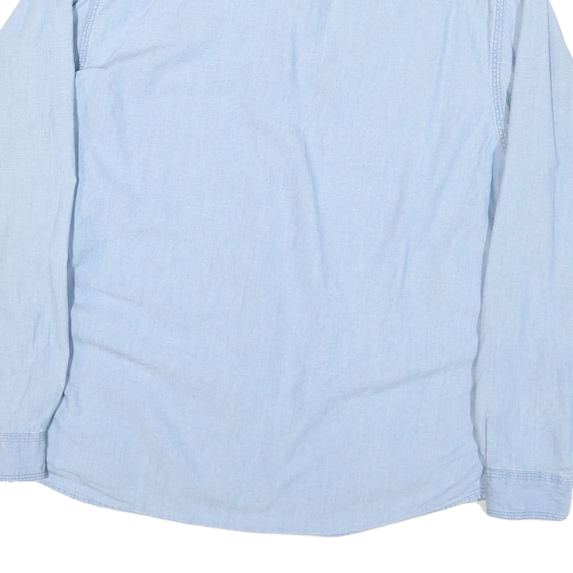 CABELAS Womens Blue Denim Shirt Long Sleeve Button L Casual Cotton Blend