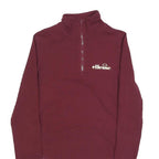 ELLESSE Womens Maroon Playsuit Plain Cotton Blend UK 10 Long Sleeve Zip Bodysuit