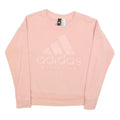 ADIDAS Womens Pink Sweatshirt Crew Neck S Cotton Blend Pullover Logo
