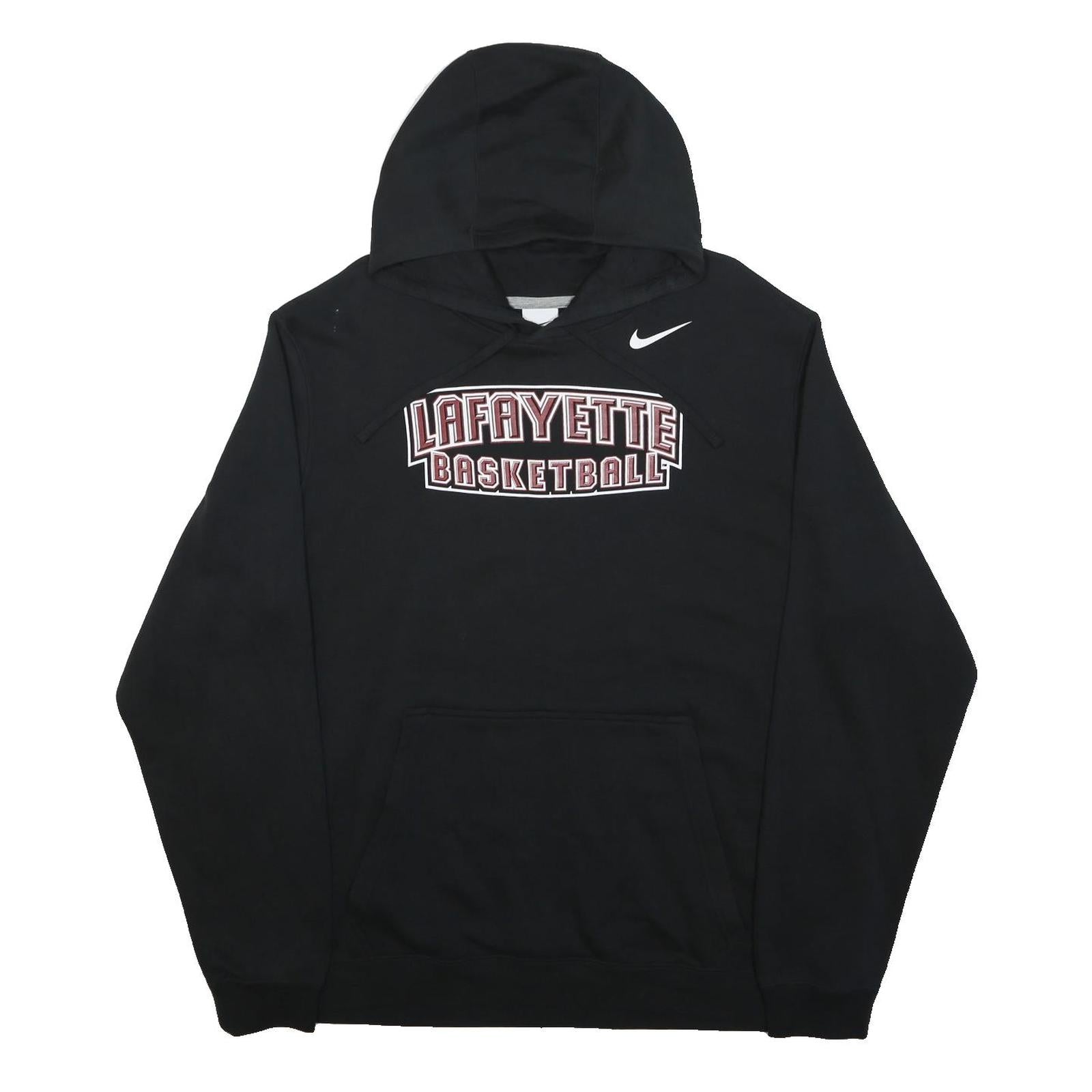 NIKE Mens Black Lafayette Basketball Hoodie XL Cotton Blend Casual Pullover