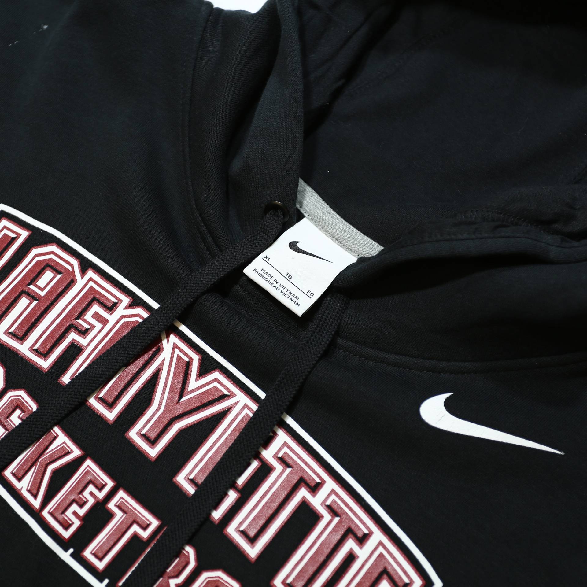 NIKE Mens Black Lafayette Basketball Hoodie XL Cotton Blend Casual Pullover