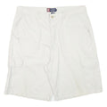 CHAPS Mens Shorts White Cargo XL W34 Cotton Blend Casual Pocketed