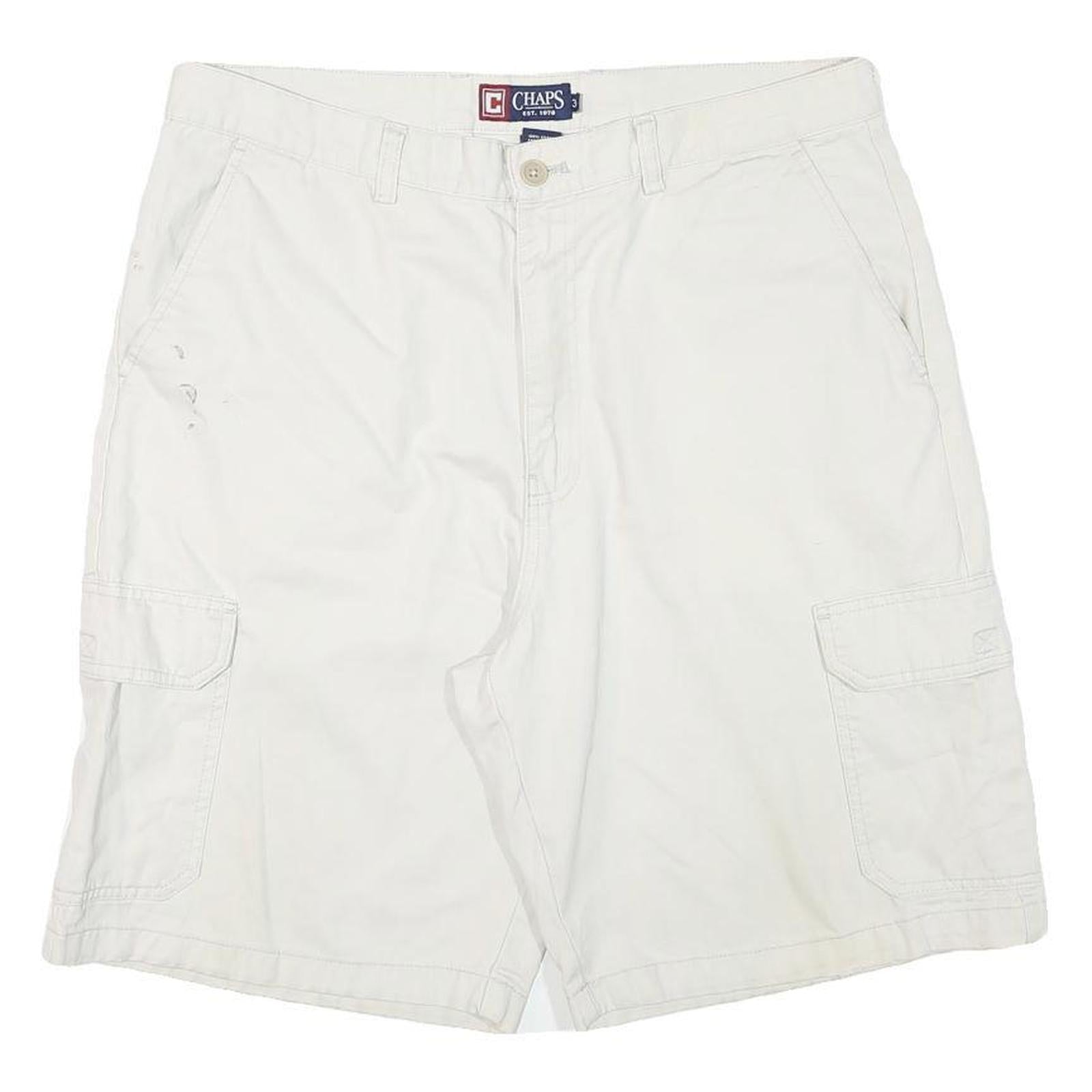 CHAPS Mens Shorts White Cargo XL W34 Cotton Blend Casual Pocketed