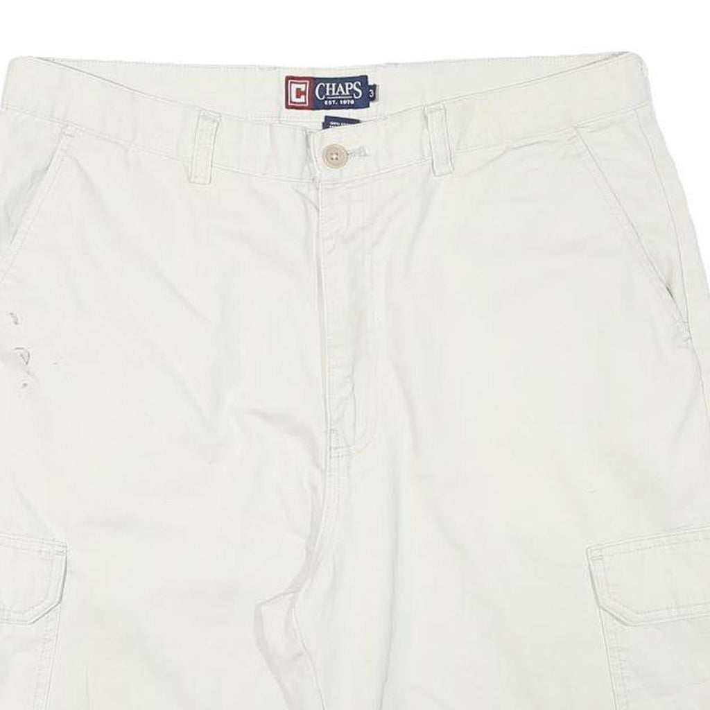 CHAPS Mens Shorts White Cargo XL W34 Cotton Blend Casual Pocketed