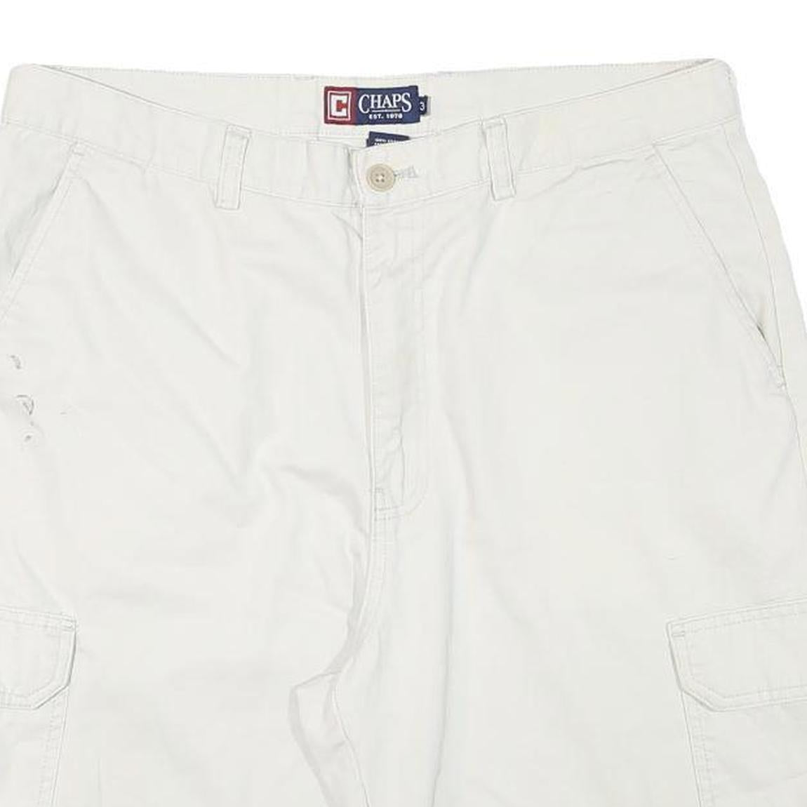 CHAPS Mens Shorts White Cargo XL W34 Cotton Blend Casual Pocketed