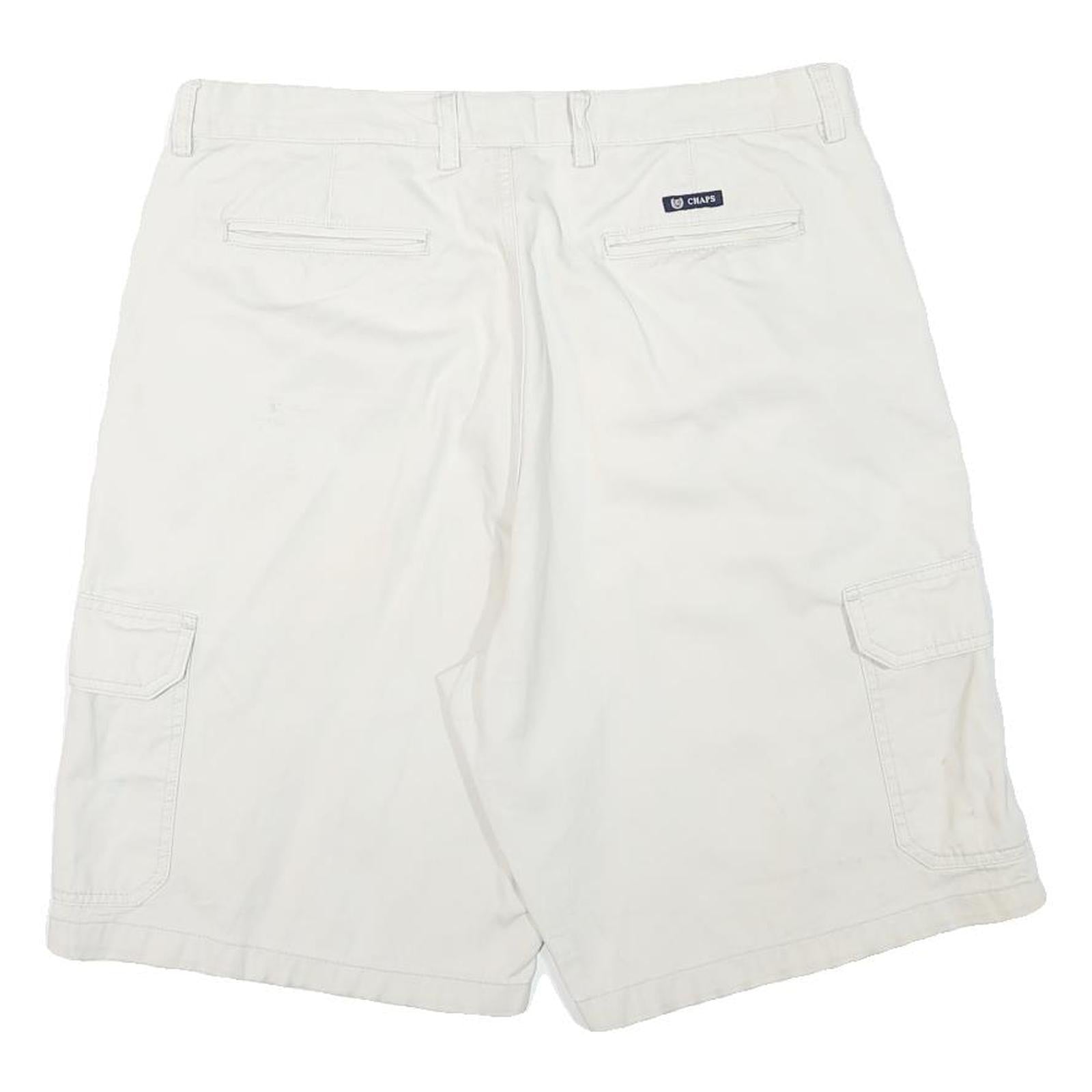 CHAPS Mens Shorts White Cargo XL W34 Cotton Blend Casual Pocketed