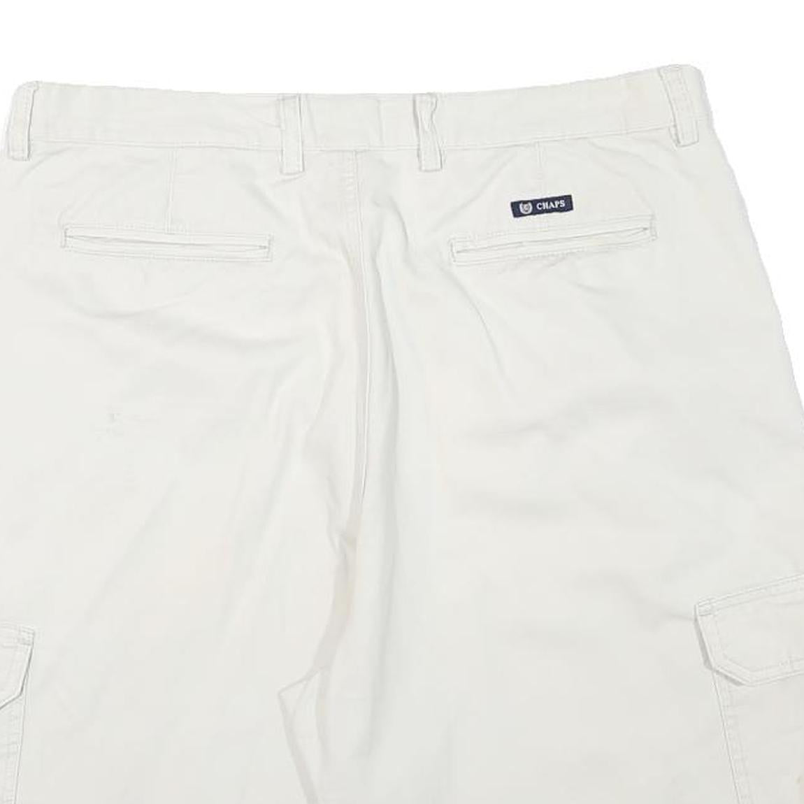 CHAPS Mens Shorts White Cargo XL W34 Cotton Blend Casual Pocketed