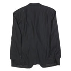 PIATTELLI Mens Black XL Wool Pinstripe Blazer Jacket Button Closure