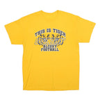 Mens Yellow Graphic T-Shirt L Short Sleeve Crew Neck Tiger Football Country
