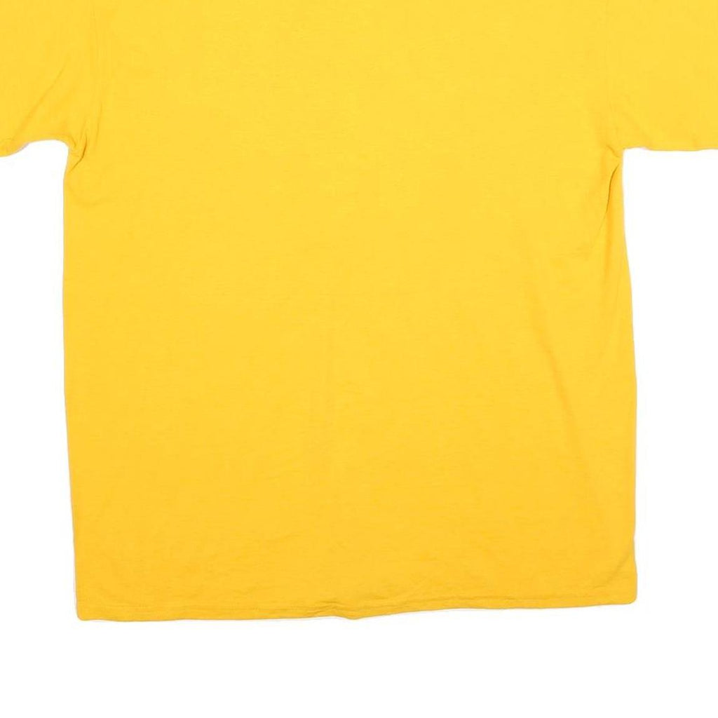 Mens Yellow Graphic T-Shirt L Short Sleeve Crew Neck Tiger Football Country