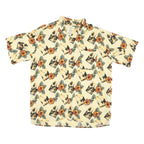 MORRO BAY Mens Cream Hawaiian Shirt L Floral Print Casual Viscose