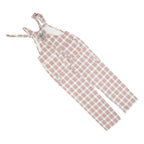 LMV Womens Cream & Orange Check Cotton Blend Dungarees Slim S W30 L30