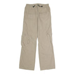 BRANDY Womens Cotton Blend Beige Regular Cargo Trousers W30 L31 Button Closure