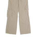 BRANDY Womens Cotton Blend Beige Regular Cargo Trousers W30 L31 Button Closure