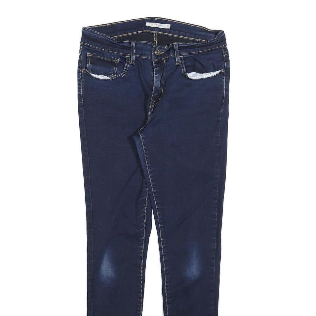 LEVI'S Womens 710 Slim Blue Denim Jeans Cotton Blend Zip W30 L32 Skinny Fit